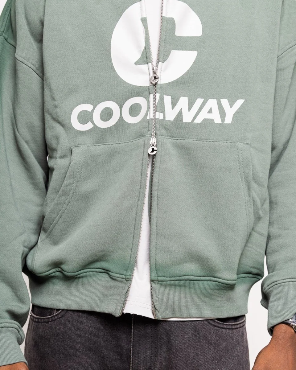 Break Green Zipped Hoodie - Image 2