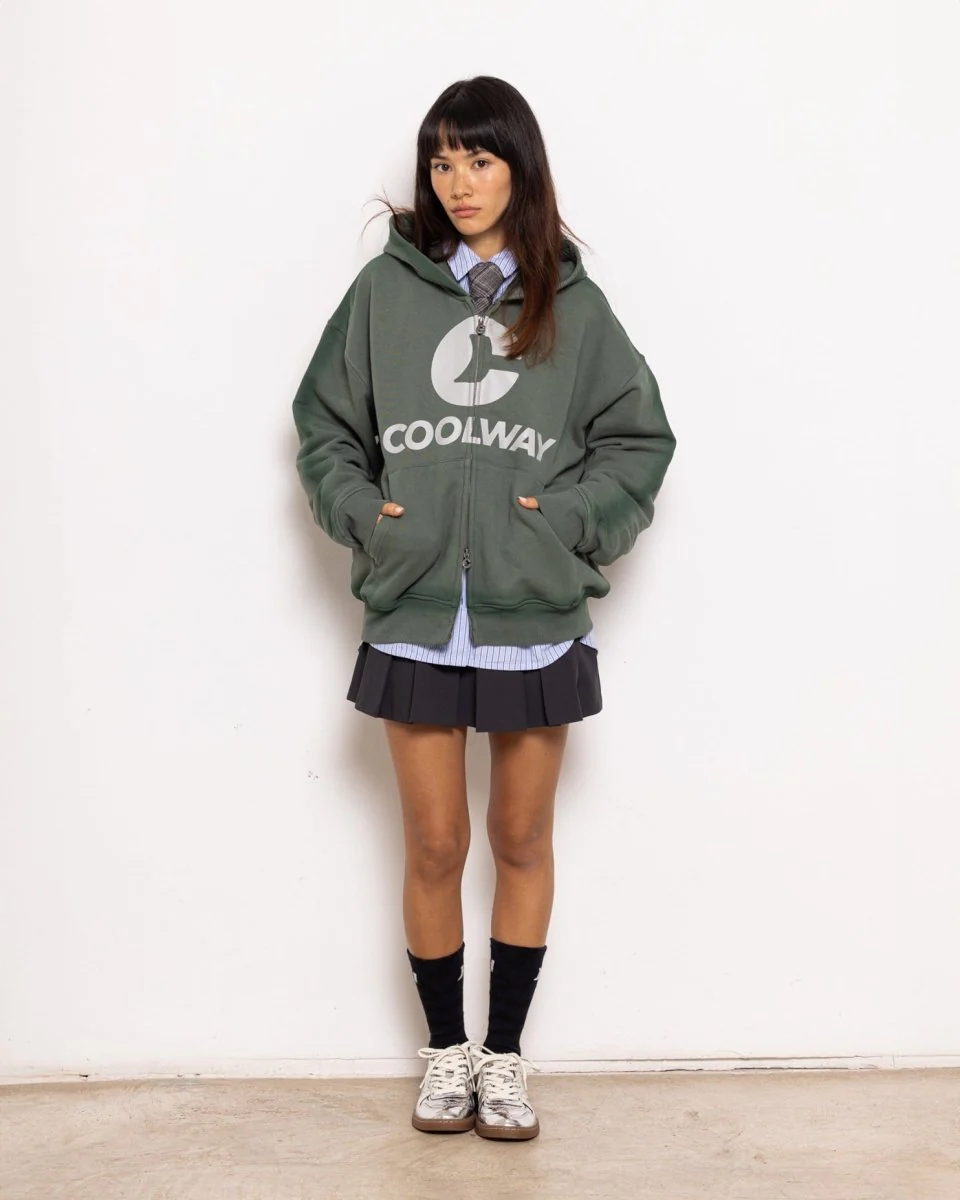 Break Green Zipped Hoodie - Image 3