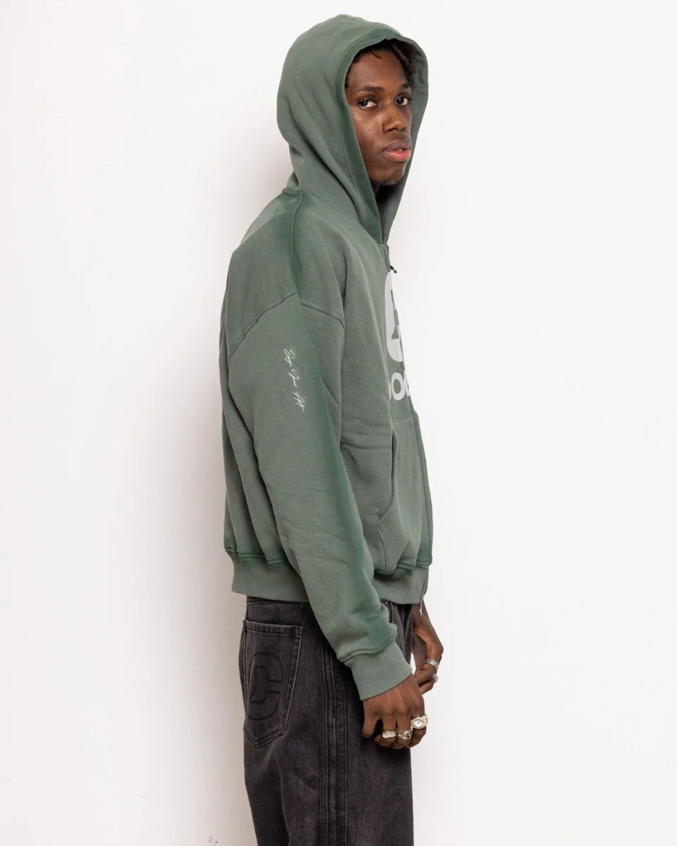 Break Green Zipped Hoodie - Image 4