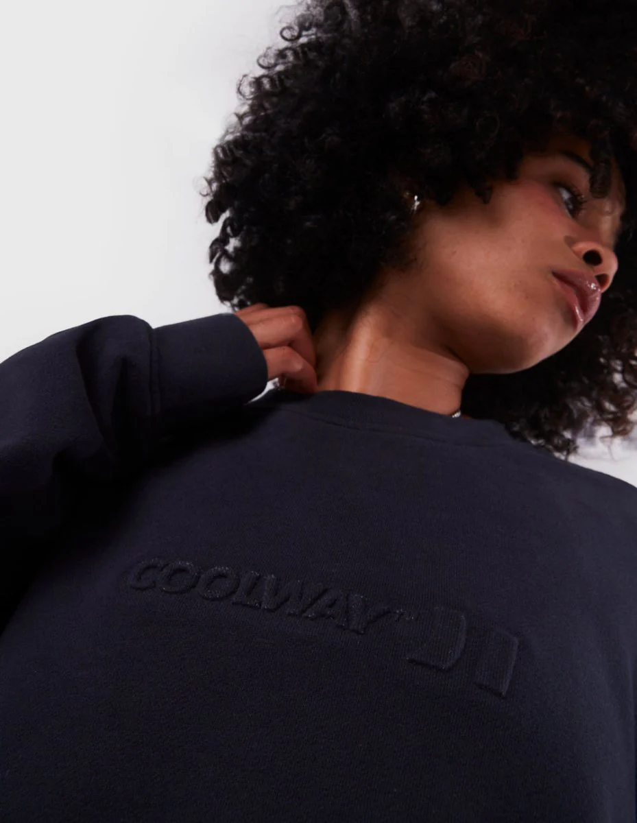 Embossed Black Crewneck - Image 2