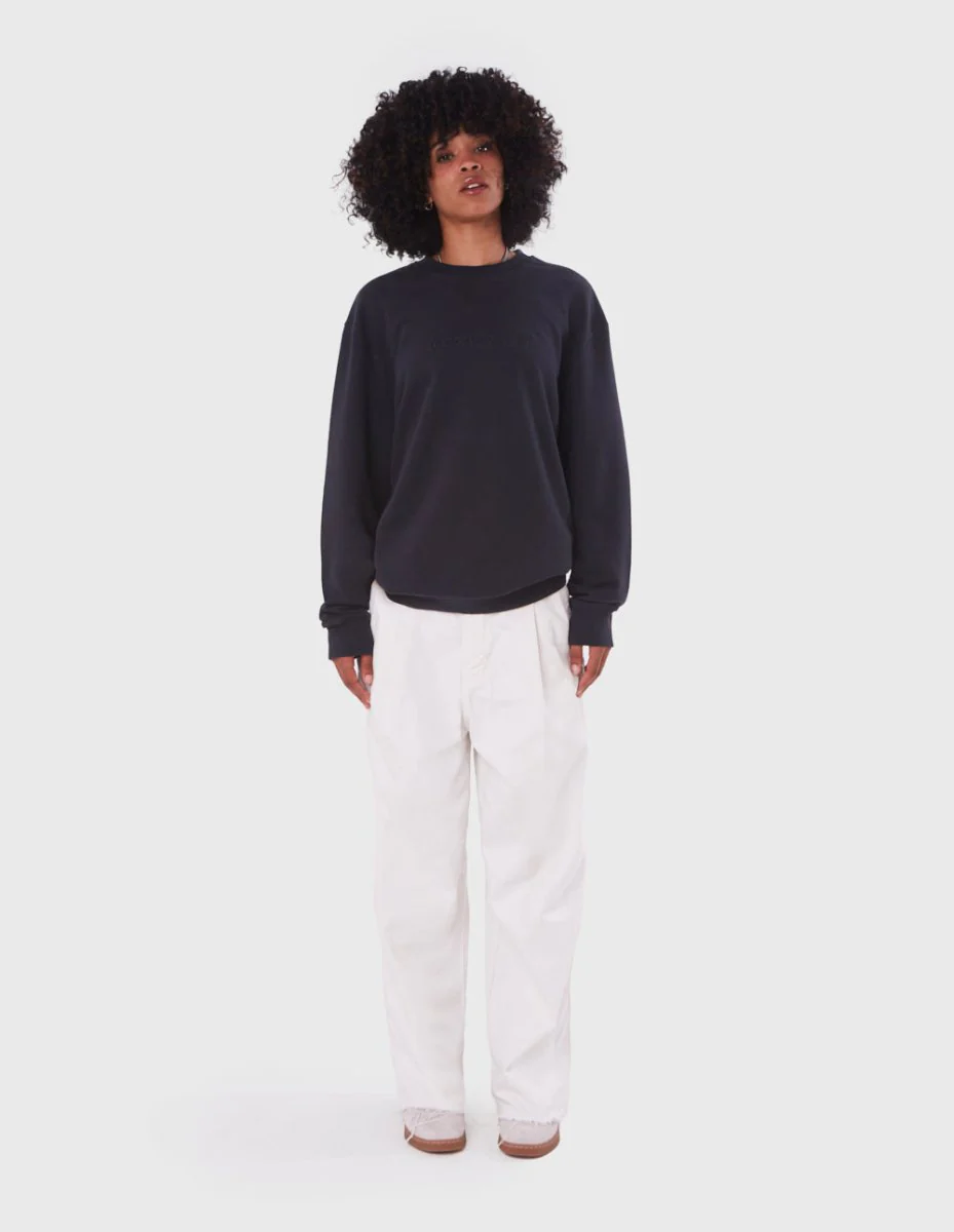 Embossed Black Crewneck - Image 3