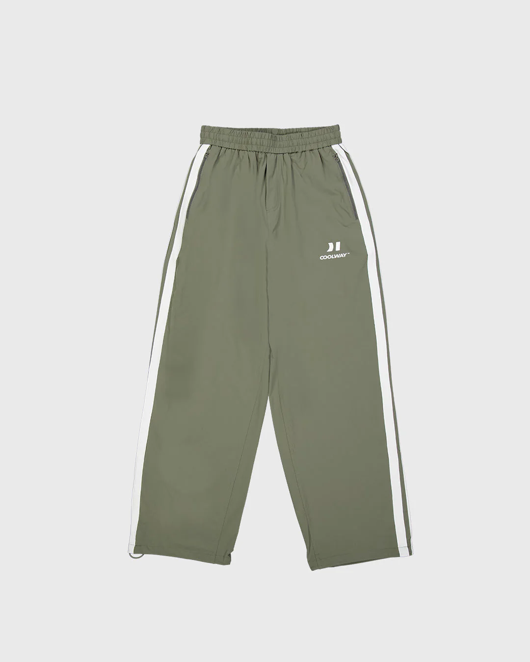 Olive Nylon Track Pants - Image 5