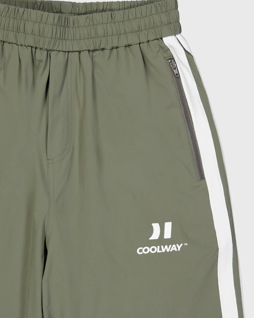 Olive Nylon Track Pants - Image 7