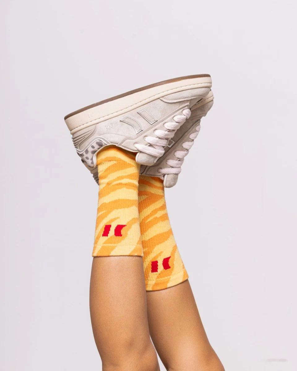 Zebra Yellow Socks - Image 2